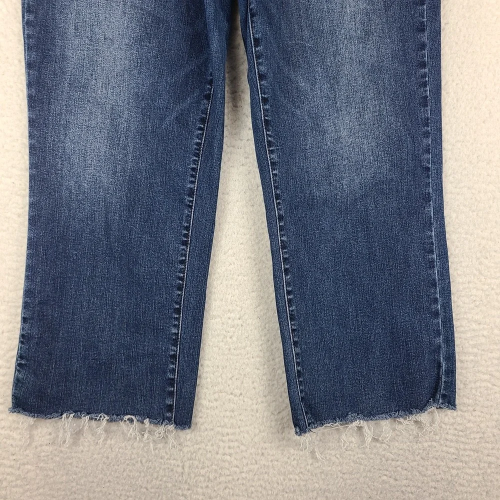 Judy Blue Jeans Womens 13/31 Blue Wide Leg Crop Fray Dark Wash Denim